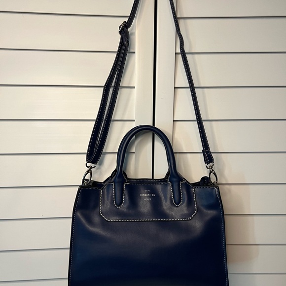 London Fog Navy Blue Crossbody Bag - Picture 3 of 14